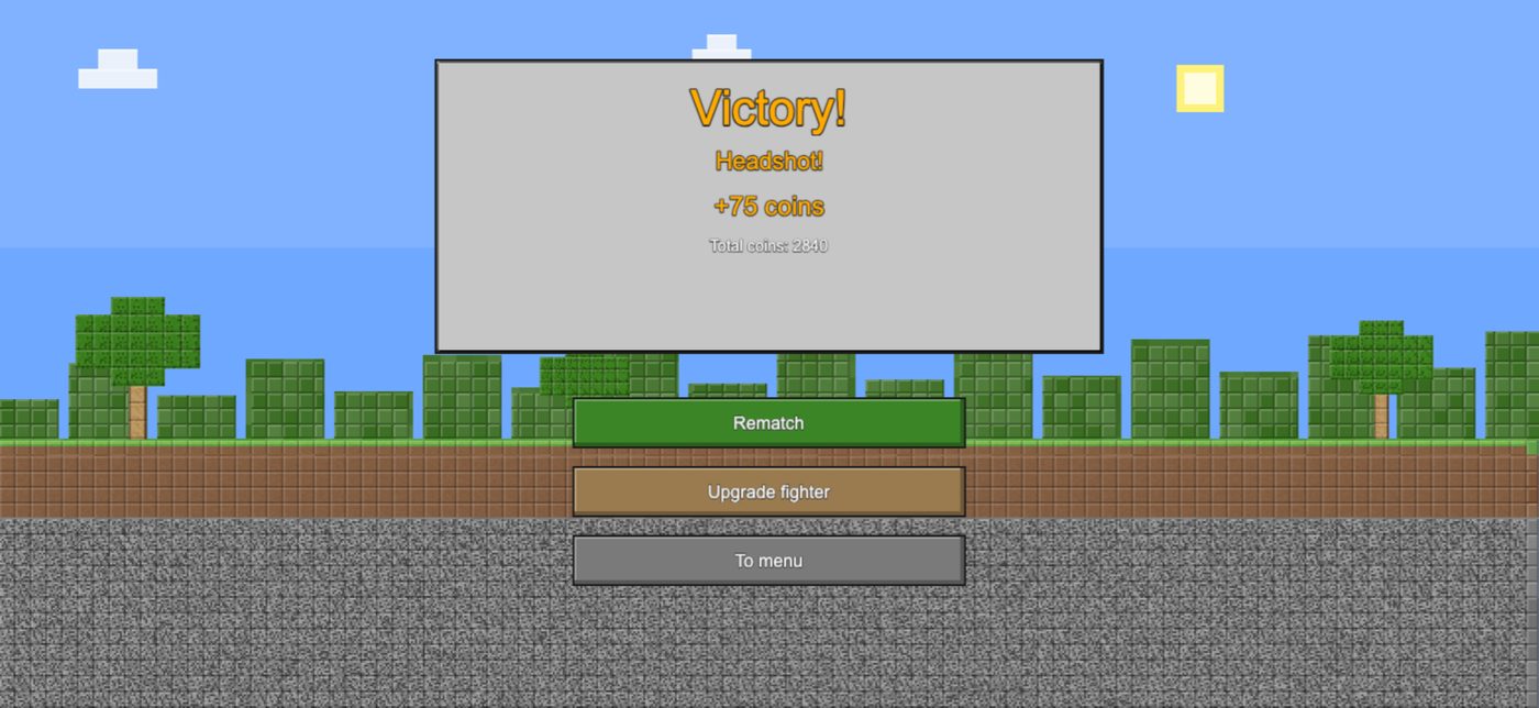 Victory screen after a headshot, with coins earned